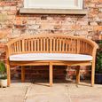 Crummock Outdoor Teak 140cm Bench with Natural Cushion