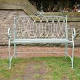 Garden Bench - Pistachio Button Green Metal