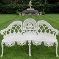 Garden Bench - White Aluminium