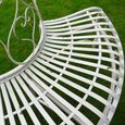 Garden Bench - Round - White Metal