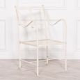 Distressed Cream Metal Garden Chair - Set of 2