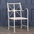 Distressed Cream Metal Garden Chair - Set of 2