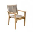 Roma Garden Stacking Chairs - Set of 2 - Beige Rope