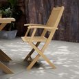 London Garden Folding Dining Armchairs - Set of 2 - Acacia Wood