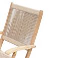 London Garden Rope Folding Dining Armchairs - Set of 2 - Acacia Wood