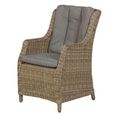 Wentworth Garden Dining Chairs - Set of 2 - Highback Comfort - Beige - Rattan