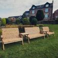 Churnet Valley Redwood Garden Straight Benches Garden Set