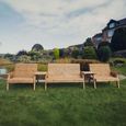 Churnet Valley Redwood Garden Straight Benches Garden Set