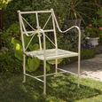 Distressed Cream Metal Garden Chair - Set of 2