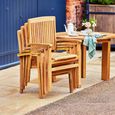 2 x Henley Outdoor Teak Carver Stacking Dining Chair