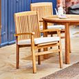 2 x Henley Outdoor Teak Carver Stacking Dining Chair
