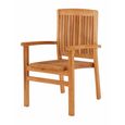 2 x Henley Outdoor Teak Carver Stacking Dining Chair