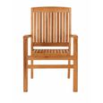 2 x Henley Outdoor Teak Carver Stacking Dining Chair