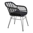 Trieste Garden Dining Armchair - Set of 2 - Black Rattan