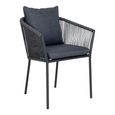 Salerno Garden Dining Armchair - Set of 4 - Black - Metal