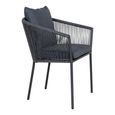 Salerno Garden Dining Armchair - Set of 4 - Black - Metal