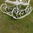 Garden Chair - Antique Cream Metal - Rocking