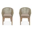 Lynton Outdoor Dining Chairs with Arms Set of 2 Grey
