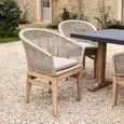 Lynton Outdoor Dining Chairs with Arms Set of 2 Grey