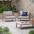 Porthallow Outdoor Armchairs Set of 2 Natural Acacia Wood
