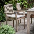 Porthallow Outdoor Dining Chairs with Arms Set of 2 Natural Acacia Wood