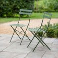 Rive Outdoor Droite Bistro Chairs Set of 2 Thistle Green