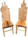 Teak Root & Goat Skin Chair