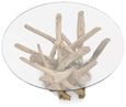 Driftwood Root & Glass Coffee Table - Round
