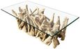Driftwood Root & Glass Coffee Table - Large