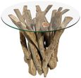 Driftwood Root & Glass Side Table - Round