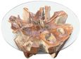 Lombok Teak Root & Glass Coffee Table - Round Large