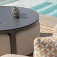 Garden Coffee Table - Round - Aluminium - Oatmeal - with Footstools