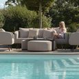 Garden Coffee Table - Round - Aluminium - Oatmeal - with Footstools