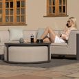 Garden Coffee Table - Round - Aluminium - Oatmeal - with Footstools