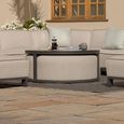 Garden Coffee Table - Round - Aluminium - Oatmeal - with Footstools