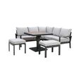 New York Round Garden Dining Set - 4 Seater - 120cm - Dove Grey
