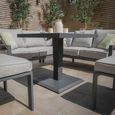Vancouver Square Corner Garden Dining Set - Rising Table - Dove Grey