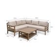 Sandridge Outdoor Corner Sofa Set Natural Acacia Wood