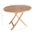 Oviedo Garden Dining Table - 2 Seater - Round - Teak Wood - 100cm