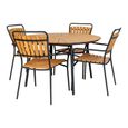 Cleveland Round Garden Dining Table - 4 Seater - 130cm - Teak Wood