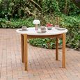 Terracina Round Garden Dining Table - 4 Seater - White Concrete Top - 120cm