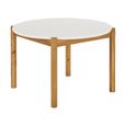 Terracina Round Garden Dining Table - 4 Seater - White Concrete Top - 120cm