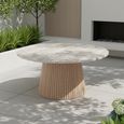 Jupiter Garden Round Dining Table - 150cm - 6 Seater - Natural Concrete Top