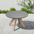 Luna Garden Round Dining Table - 120cm - 4 Seater - Warm Grey Concrete Top