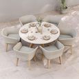 Astral Garden Round Dining Table - 150cm - 6 Seater - Soft Cream Concrete Terrazzo Top