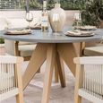Luna Garden Round Dining Table - 120cm - 4 Seater - Warm Grey Concrete Top