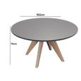 Luna Garden Round Dining Table - 150cm - 6 Seater - Warm Grey Concrete Top