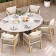 Saturn Garden Ellipse D Conical Oval Dining Table - 200cm - 8 Seater - Natural Concrete Top