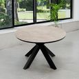 Bali Round Dining Table - 4 Seater - 120cm - Ceramic Top - Black Cross Leg