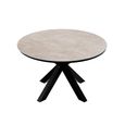 Bali Round Dining Table - 4 Seater - 120cm - Ceramic Top - Black Cross Leg
